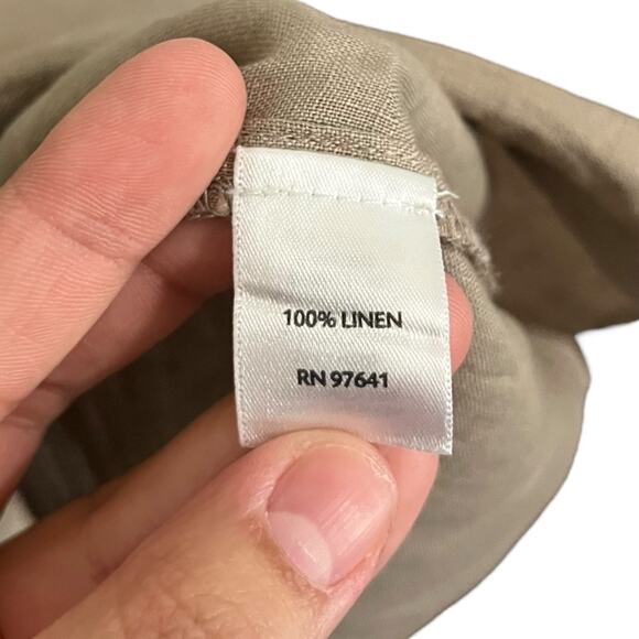 J. Jill 100% Linen Button Down Long Sleeve Tunic Top Tan Brown Lagenlook Size XL - Picture 10 of 12